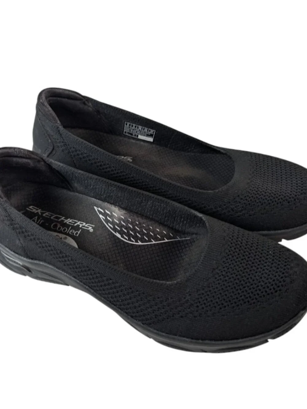 Skechers Slip On Shoes Women's 8 Ballet Flat Style Air Cooled Arch Fit Black